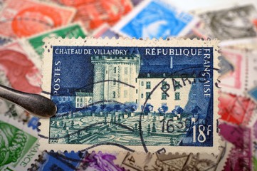 timbres - Château de Villandry - philatélie France