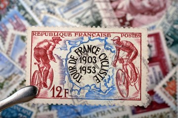 timbres - Tour de France Cycliste 1903/1953 - philatélie France
