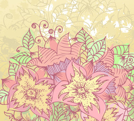 Grunge floral background