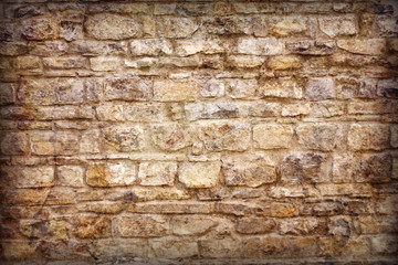 Close-up a brick wall.