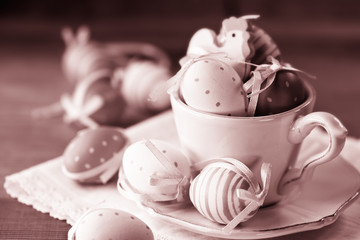 Sepia toned, rustic easter decoration