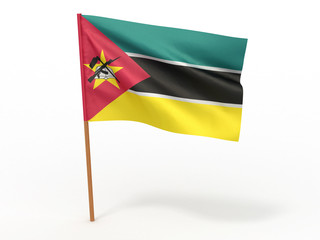 flag fluttering in the wind. Mozambiqe