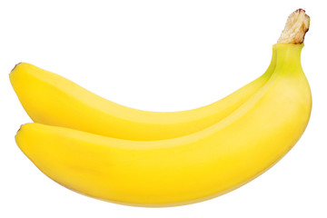 Ripe bananas on white background