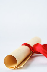 Diploma Scroll with Red Ribbon