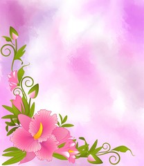 Obraz na płótnie Canvas Beautiful Lily,orchid, taffy on the background