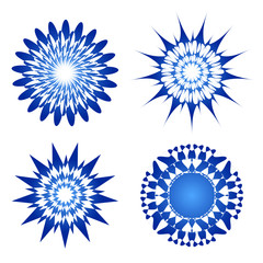Blue vector spirograph ornament tattoo
