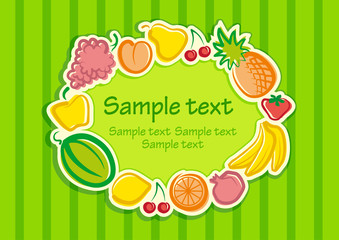 Background with a frame from fruit