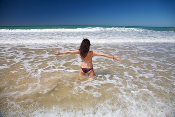 sexy woman at Conil beach