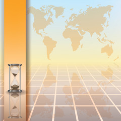 abstract illustration with hourglass and earth map