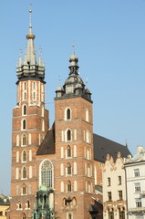 Fototapeta na wymiar attraction of Krakow : Mariacki Church, Poland