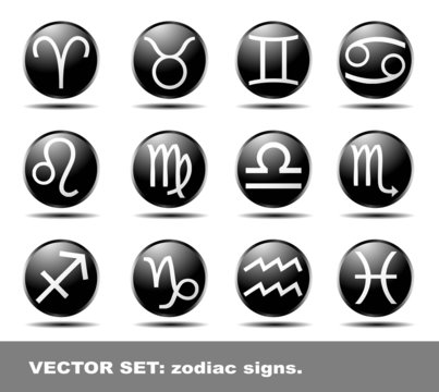 Vector set zodiac signs