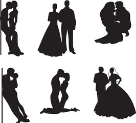 Couple Silhouette. Vector set