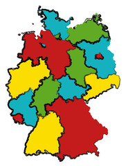 Naklejka premium germany administration map