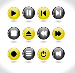 Buttons with media icons.