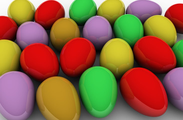 Heap of colorful Easter eggs
