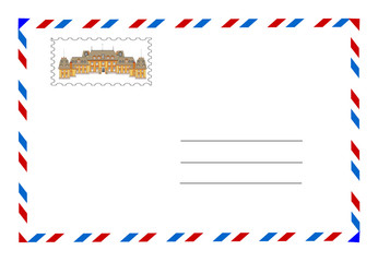 envelope and postage stamp