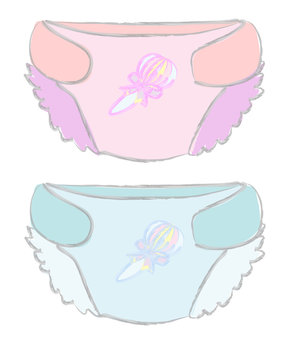 Illustration of disposable diapers or diaper babies