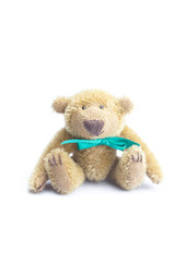 Teddy Bear with bow isolated on white