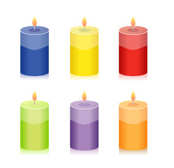 Colorful candle set
