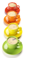 Coffee in colorful cups