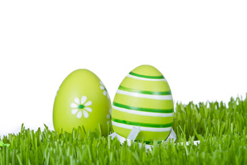 easter eggs in grass