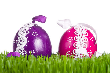 easter eggs in grass