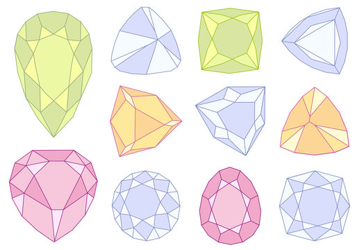 set of gem stones, vector