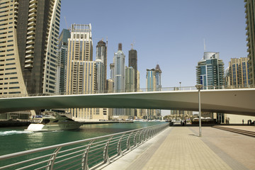Fototapeta na wymiar Town scape at summer. Panoramic scene, Dubai.