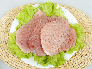 Raw pork chop