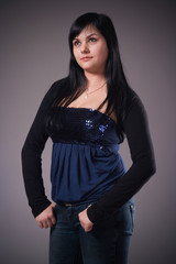 Fototapeta premium Girl portrait in jeans
