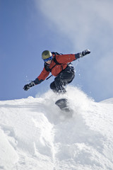 Fototapeta na wymiar Snowboard w puchu