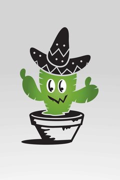 Kaktus mit Sombrero Hut