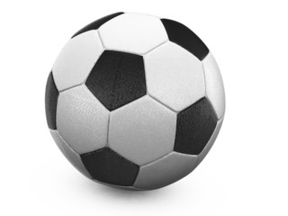 3d single soccer ball isolated on white background