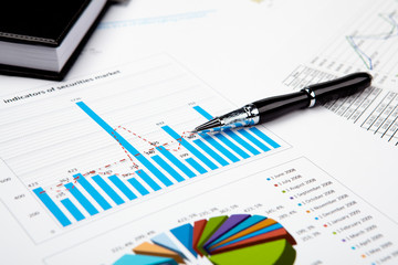 Naklejka na ściany i meble financial charts and graphs