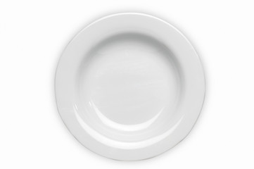 placa, plato en fondo Blanco
