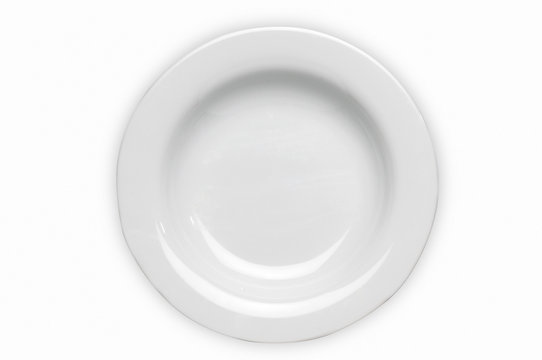 placa, plato en fondo Blanco