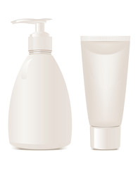 vector cosmetics soap and gel containers