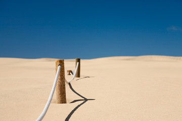 cord barrier in desert