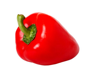 Fresh red sweet pepper isolated on a white background.