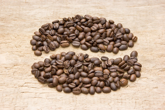 coffee beans on the board