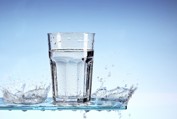 Splashing glass of water