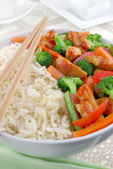 Rice with chicken and vegetables