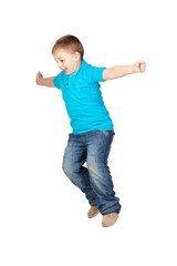 Adorable child jumping