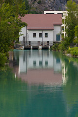 Fototapeta na wymiar Canal with blue water