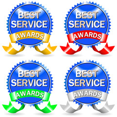 blue best service sign