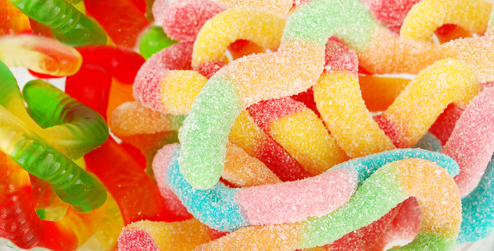 Gummy Worm Background.