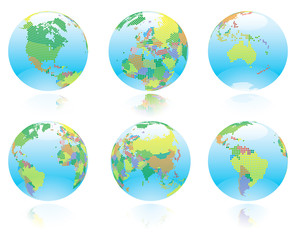 Sovereign nations  of the World globe.