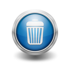 Icono borde metalico cubo basura