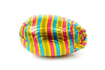 one big colorful easter egg over white background