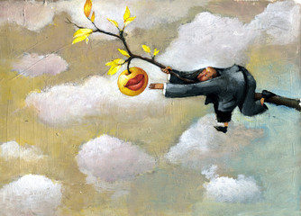 my last sweet fruit poetic illustration surrealism and humor © nuvolanevicata